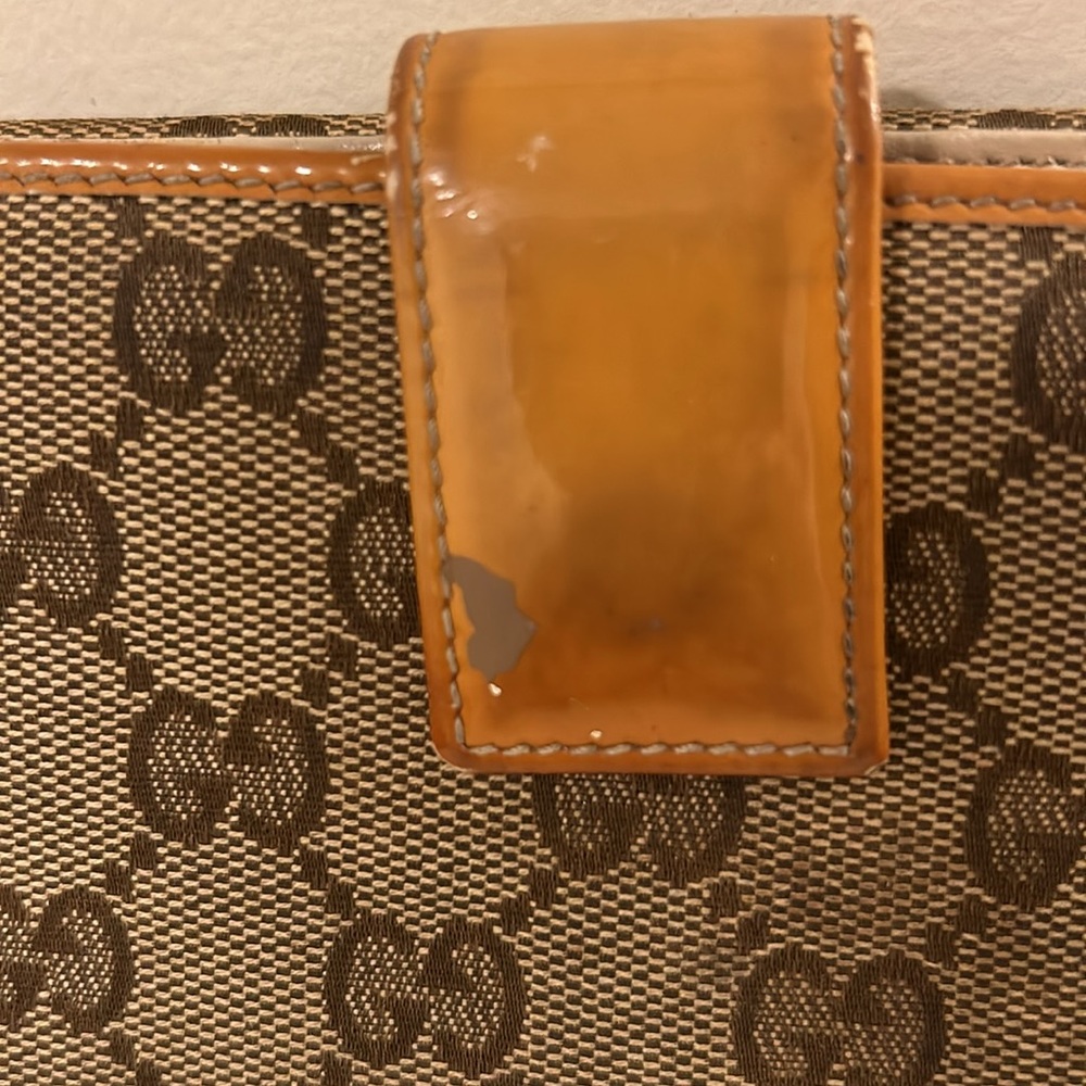 Gucci GG Brown Cream Hawaii Exclusive 112715 Long Bi-fold Wallet Leather Trim - Picture 5 of 17